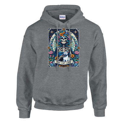 Hoodie - Cat Lady Tarot - Unisex - Kaffee, Cat Lady Grau