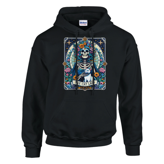 Hoodie - Cat Lady Tarot - Unisex - Kaffee, Cat Lady Schwarz