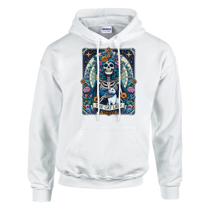 Hoodie - Cat Lady Tarot - Unisex - Kaffee, Cat Lady Weiß