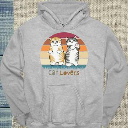 Hoodie - Cat lovers - Unisex - Katze Grau
