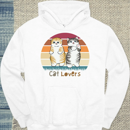 Hoodie - Cat lovers - Unisex - Katze Weiß