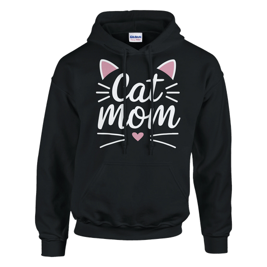 Hoodie - Cat Mom Pink - Unisex - Kaffee, Cat Lady Schwarz