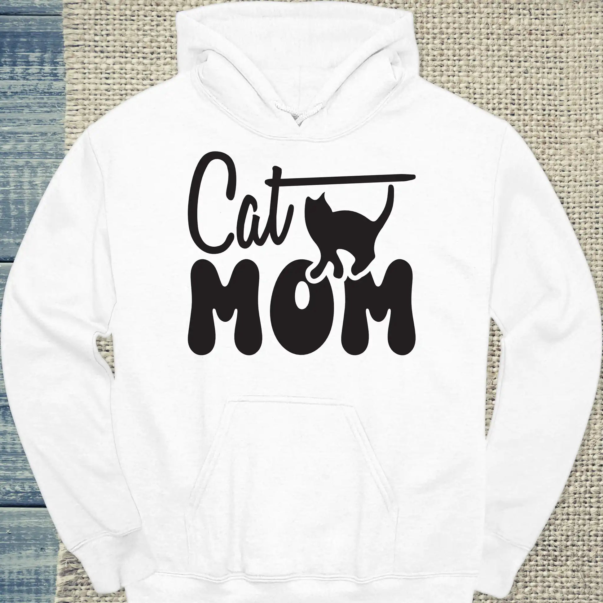Hoodie - Cat Mom - Unisex - Katze Weiß
