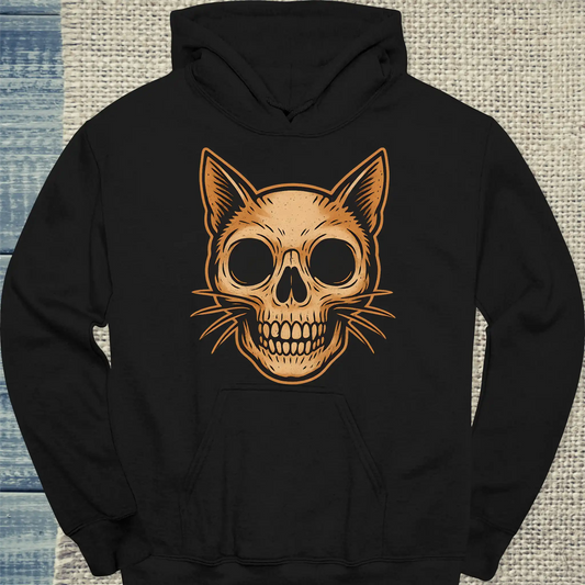 Hoodie - Cat Skull - Unisex - Katze Schwarz