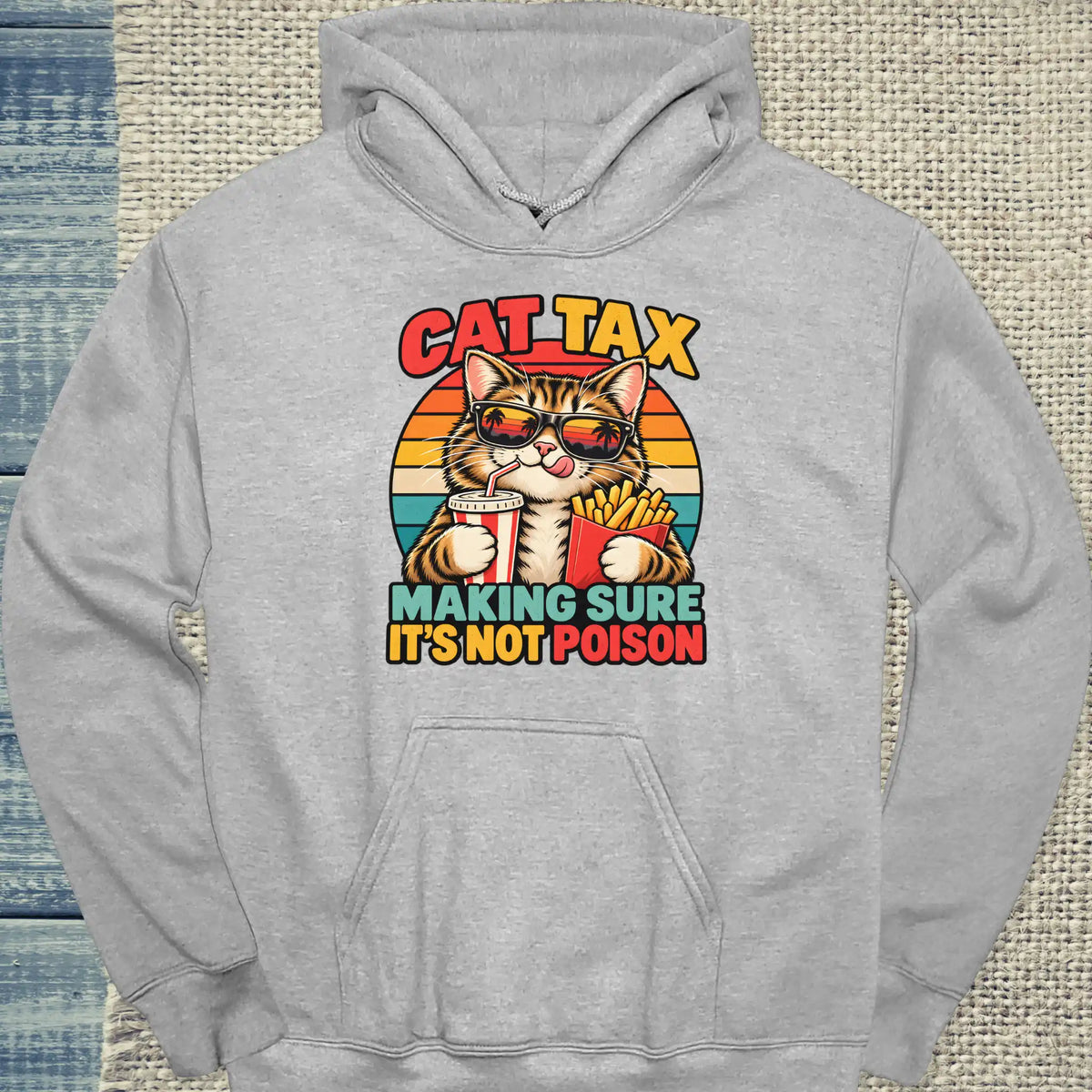 Hoodie - Cat Tax - Unisex - Katze Grau
