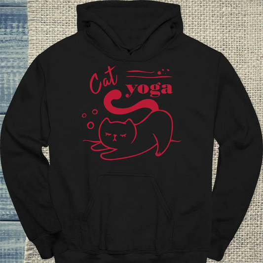 Hoodie - Cat Yoga - Unisex - Katze Schwarz