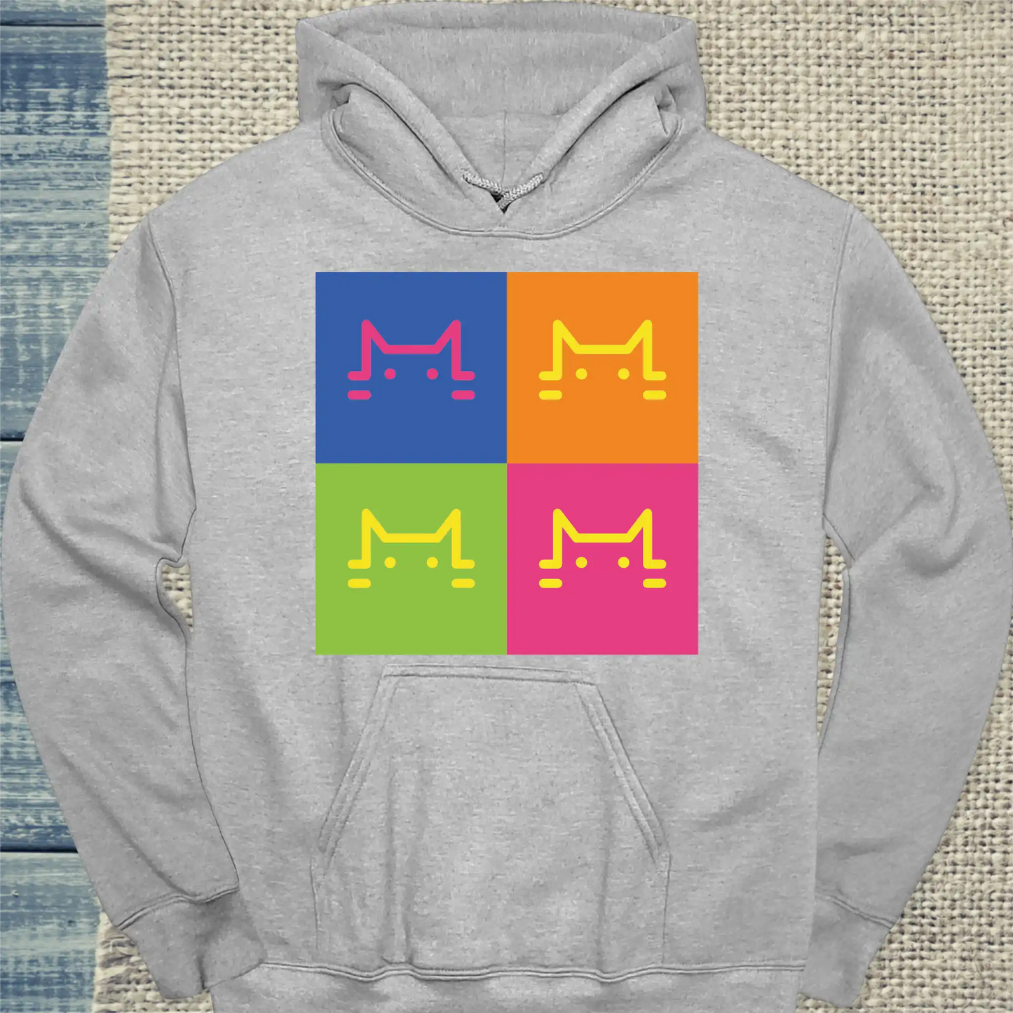 Hoodie - Catified - Unisex - Katze Grau