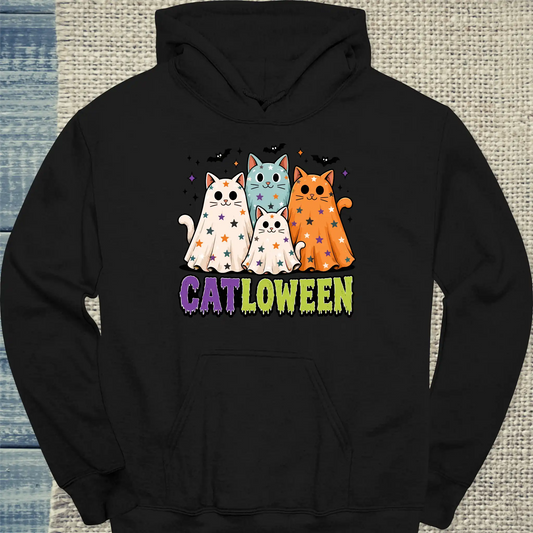 Hoodie - CatLoWeen - Unisex - Katze, Halloween Schwarz