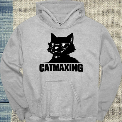 Hoodie - CatMaxing - Unisex - Katze, Cat Guy Grau