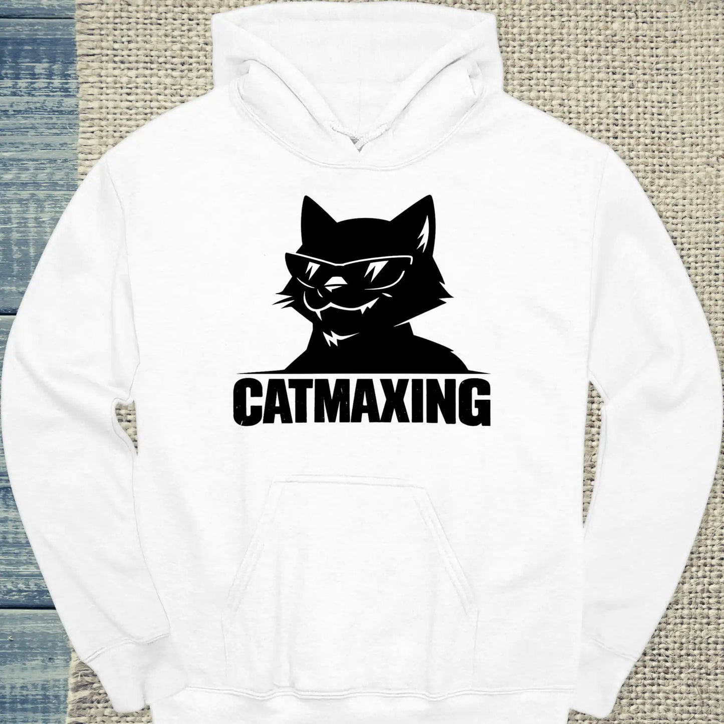 Hoodie - CatMaxing - Unisex - Katze, Cat Guy Weiß