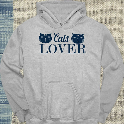 Hoodie - Cats Lover - Unisex - Katze Grau