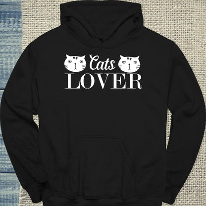 Hoodie - Cats Lover - Unisex - Katze Schwarz