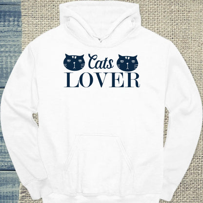 Hoodie - Cats Lover - Unisex - Katze Weiß
