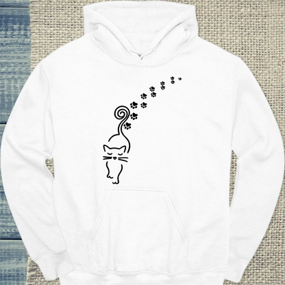 Hoodie - Catwalk - Unisex - Katze Weiß
