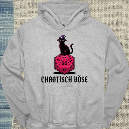 Hoodie - Chaotisch Böse - Unisex - Katze Grau