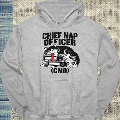Hoodie - Chief Nap Officer - Unisex - Katze Grau