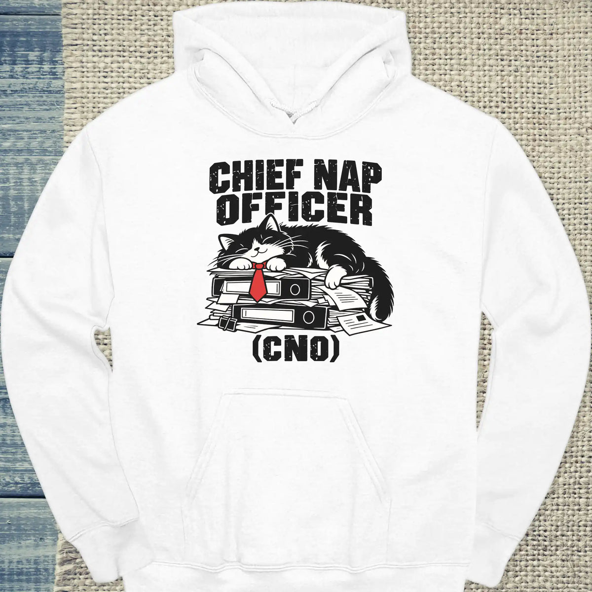 Hoodie - Chief Nap Officer - Unisex - Katze Weiß