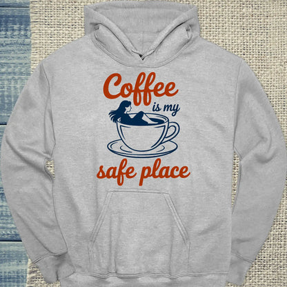 Hoodie - Coffee is my safe place - Unisex - Kaffee Grau
