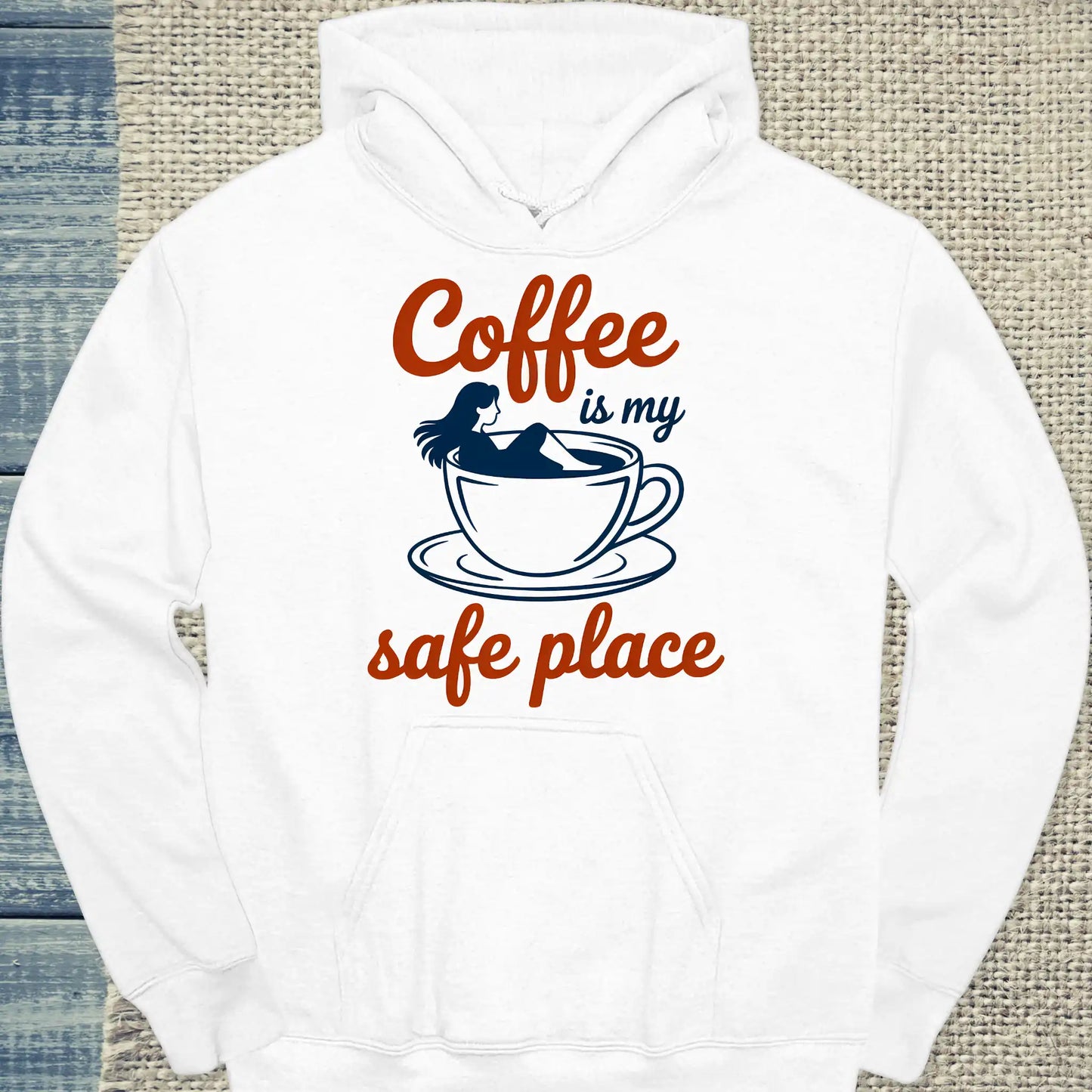 Hoodie - Coffee is my safe place - Unisex - Kaffee Weiß
