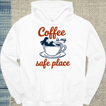 Hoodie - Coffee is my safe place - Unisex - Kaffee Weiß