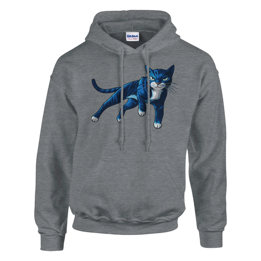 Hoodie - Cool Blue Cat - Unisex - Katze, Cat Guy Grau