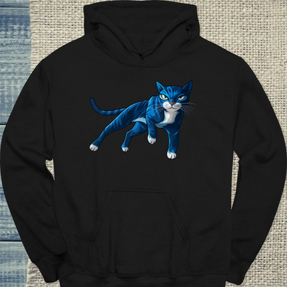 Hoodie - Cool Blue Cat - Unisex - Katze, Cat Guy Schwarz
