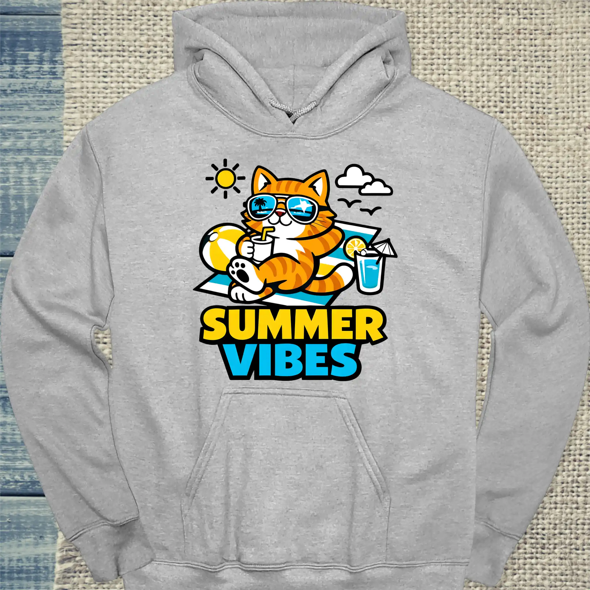 Hoodie - Cool Summer Vibes - Unisex - Katze, Sommer