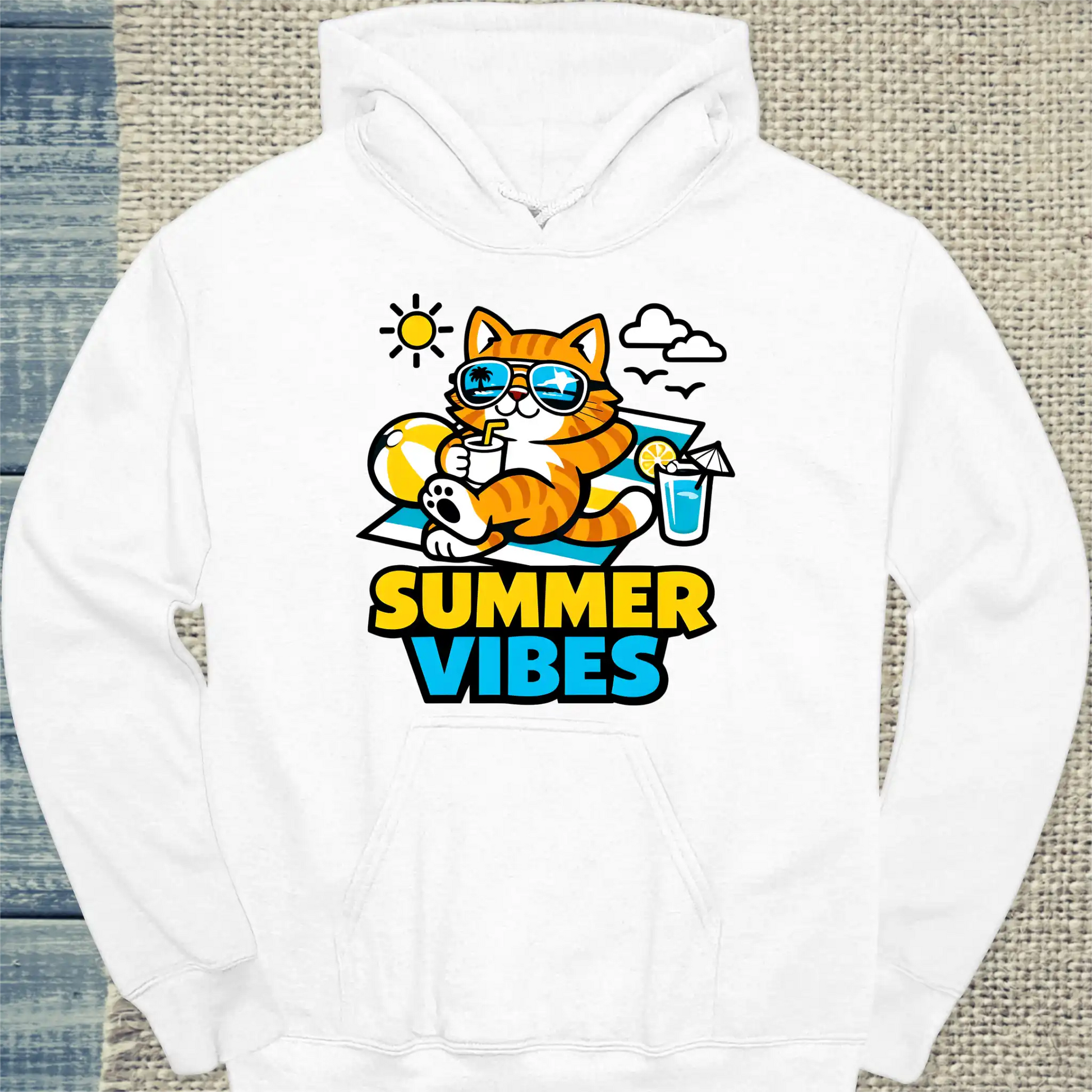 Hoodie - Cool Summer Vibes - Unisex - Katze, Sommer