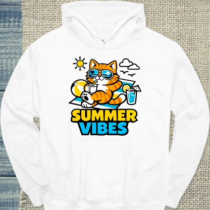 Hoodie - Cool Summer Vibes - Unisex - Katze, Sommer
