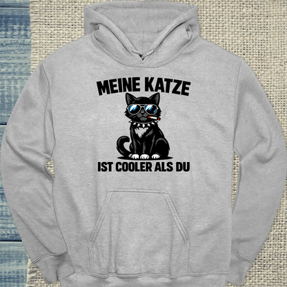 Hoodie - Cooler als du - Unisex - Katze Grau
