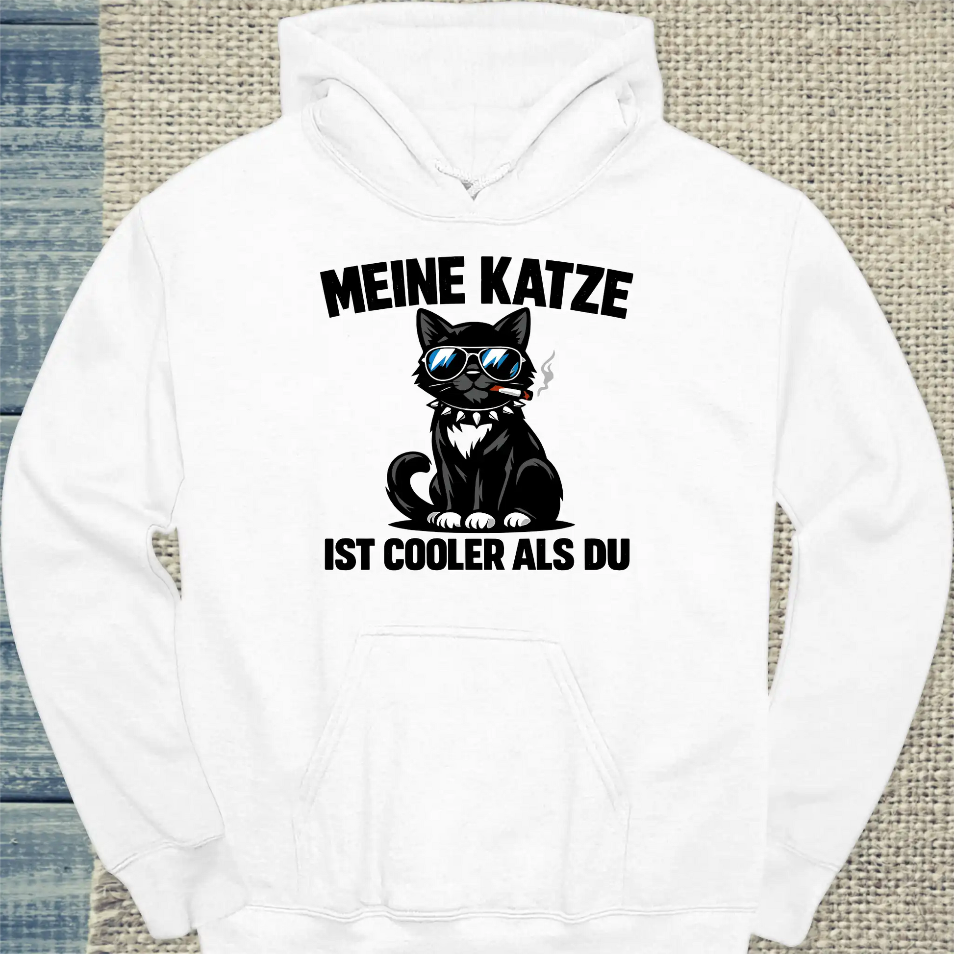 Hoodie - Cooler als du - Unisex - Katze Weiß