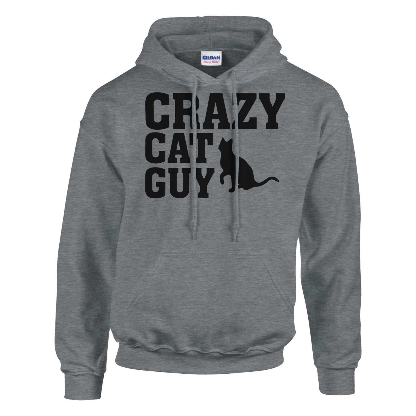 Hoodie - Crazy Cat Guy - Unisex - Kaffee, Cat Guy Grau