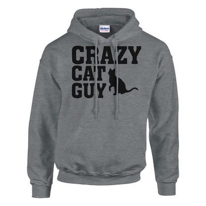 Hoodie - Crazy Cat Guy - Unisex - Kaffee, Cat Guy Grau