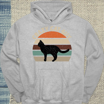 Hoodie - Crazy Cat Guy - Retro - Unisex - Katze, Cat Guy Grau