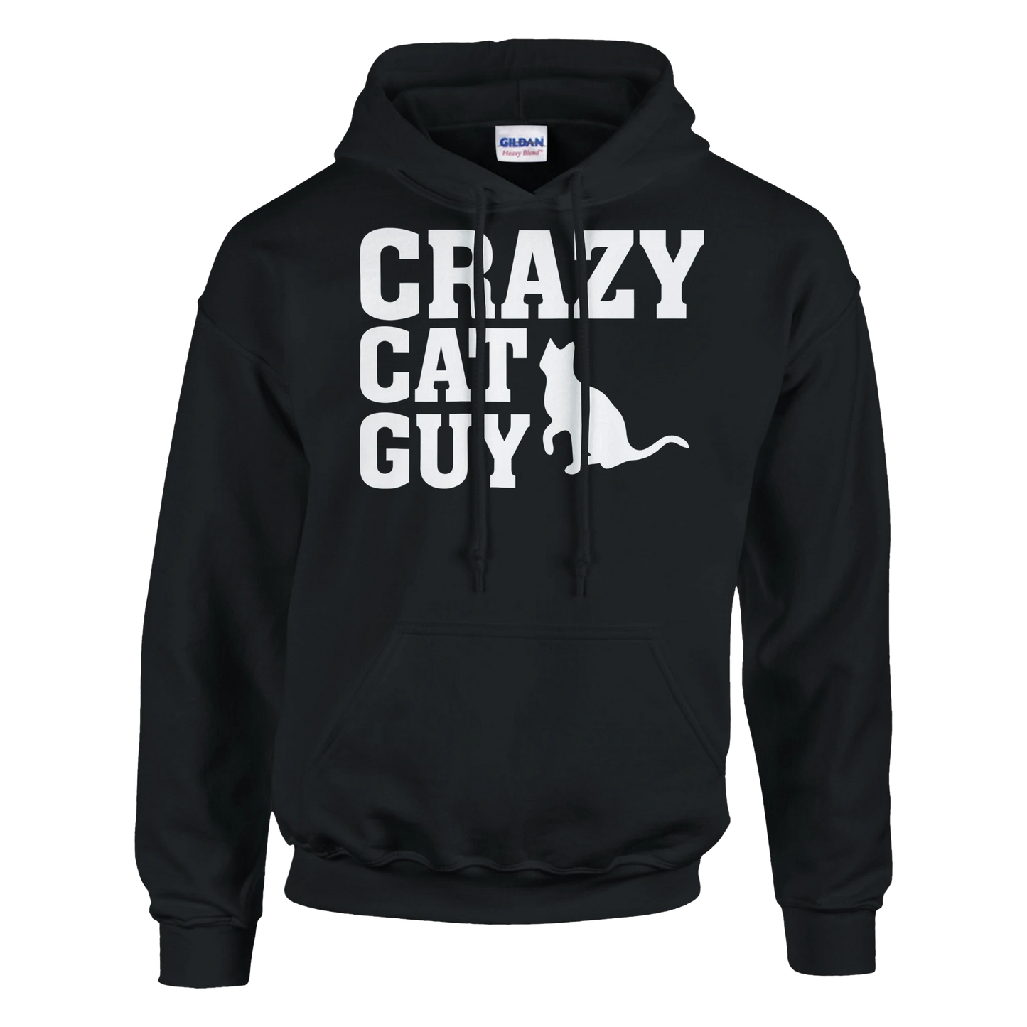 Hoodie - Crazy Cat Guy - Unisex - Kaffee, Cat Guy Schwarz