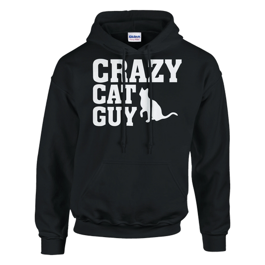 Hoodie - Crazy Cat Guy - Unisex - Kaffee, Cat Guy Schwarz