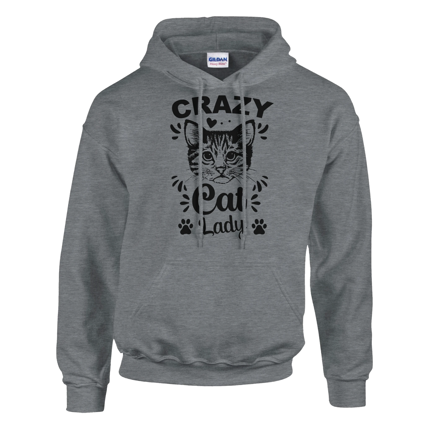 Hoodie - Crazy Cat Lady - Unisex - Kaffee, Cat Lady Grau