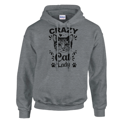 Hoodie - Crazy Cat Lady - Unisex - Kaffee, Cat Lady Grau