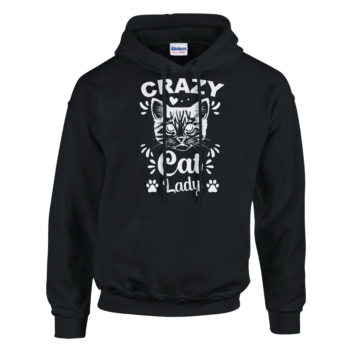 Hoodie - Crazy Cat Lady - Unisex - Kaffee, Cat Lady Schwarz
