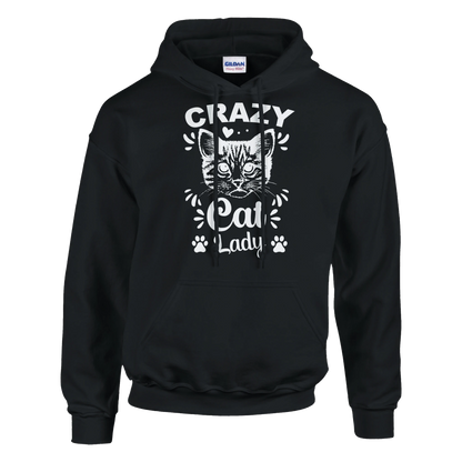 Hoodie - Crazy Cat Lady - Unisex - Kaffee, Cat Lady Schwarz