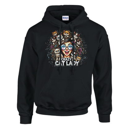 Hoodie - Crazy Cat Laydy - bunt - Unisex - Kaffee, Cat Lady Schwarz