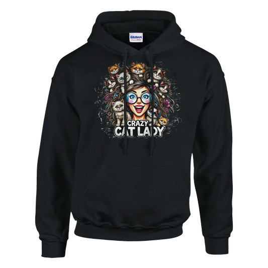 Hoodie - Crazy Cat Laydy - bunt - Unisex - Kaffee, Cat Lady Schwarz