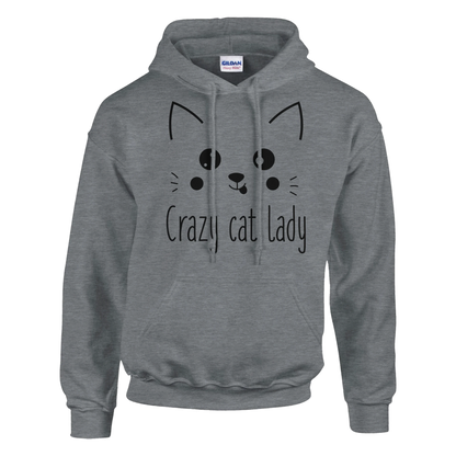 Hoodie - Cute Crazy Cat Lady - Unisex - Kaffee, Cat Lady, Black Edition Grau