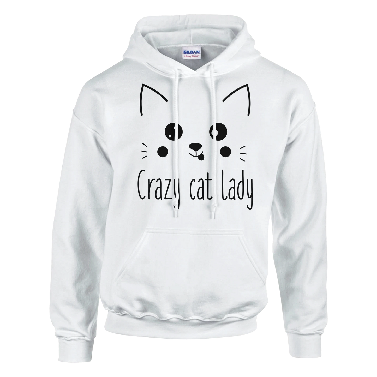 Hoodie - Cute Crazy Cat Lady - Unisex - Kaffee, Cat Lady, Black Edition Weiß