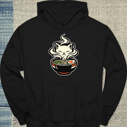 Hoodie - Das Brodeln - Unisex - Katze, Ramen Schwarz