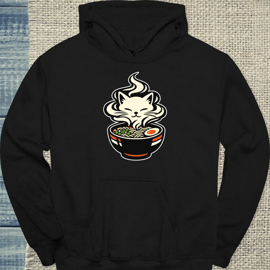 Hoodie - Das Brodeln - Unisex - Katze, Ramen Schwarz