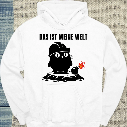 Hoodie - Das ist meine Welt - Unisex - Katze Weiß