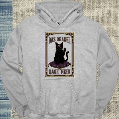 Hoodie - Das Orakel sagt nein - Unisex - Katze Grau