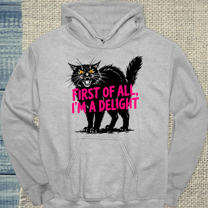 Hoodie - Delight - Unisex - Katze Grau