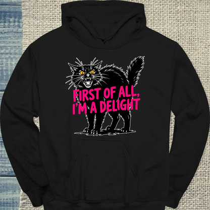 Hoodie - Delight - Unisex - Katze Schwarz